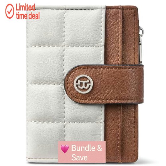 Leather RFID Blocking Bifold Wallet with Zipper Coin Pocket Compact - Picture 2 of 7